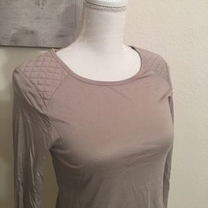 Taupe Long Sleeve Top - Banana Republic